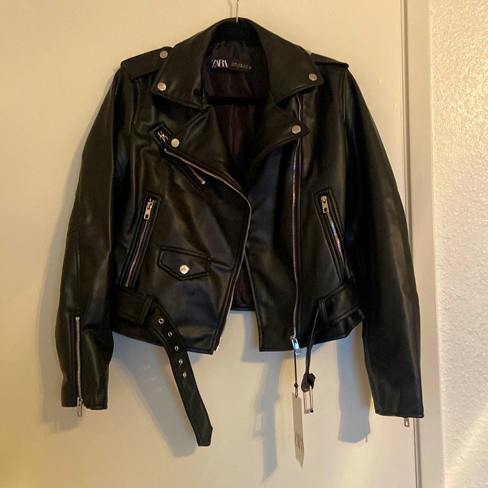 Zara moto jacket, brand new with tags size M